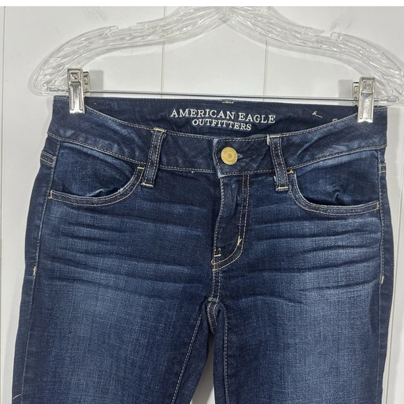 American Eagle Jeggings Womens Stretch Denim Skinny Blue Jeans Size 2 - Picture 2 of 10